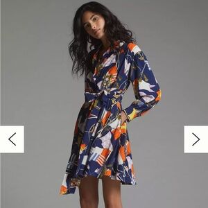NWT Anthro Maeve Nautical Mini Shirtdress Sz S